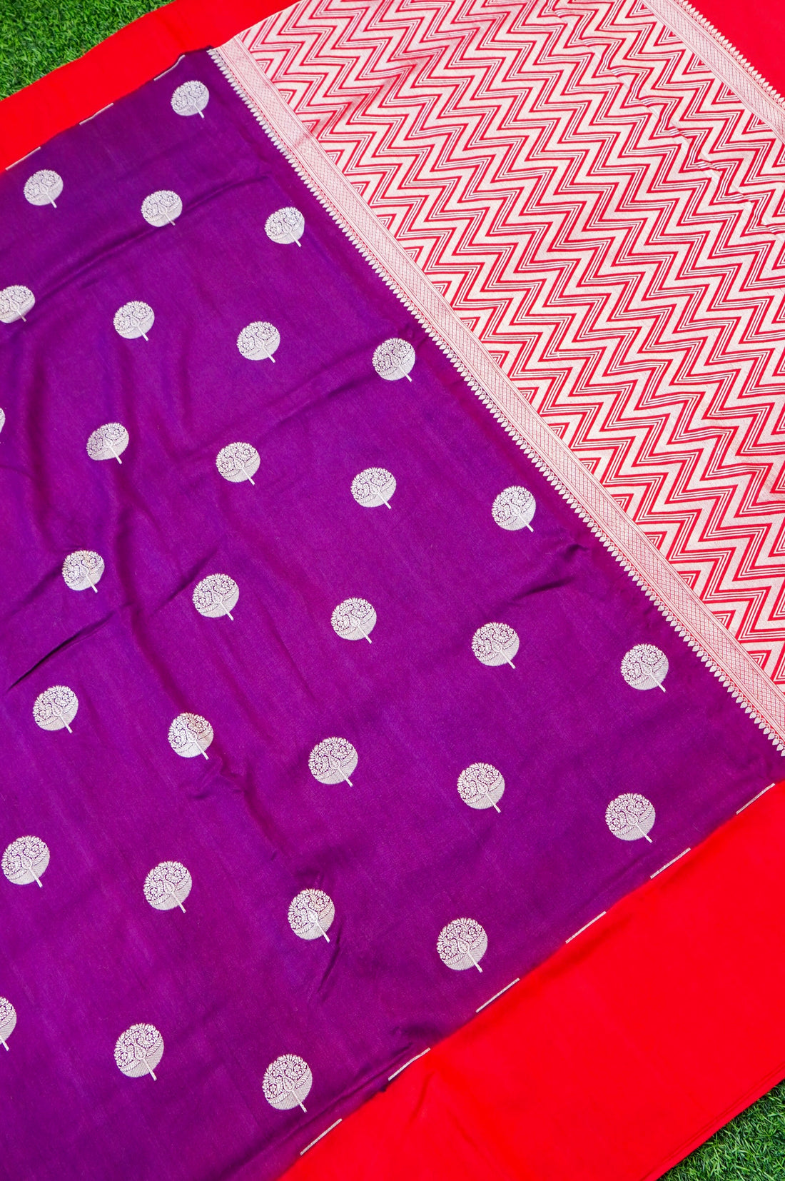 Pure Moonga Silk Handloom Banarasi Saree with Satin Border