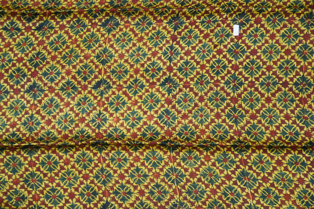 Hand Block Ajrakh Modal Silk Fabric