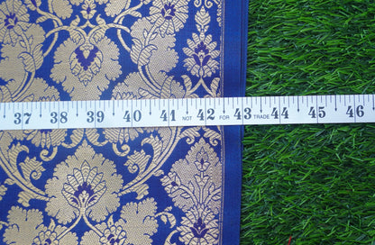 Blue Banarasi Semi Silk Fabric