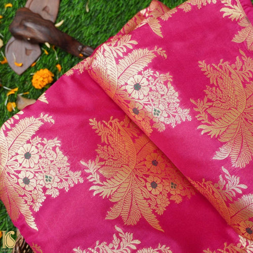 Hot Pink Banarasi Brocade Fabric