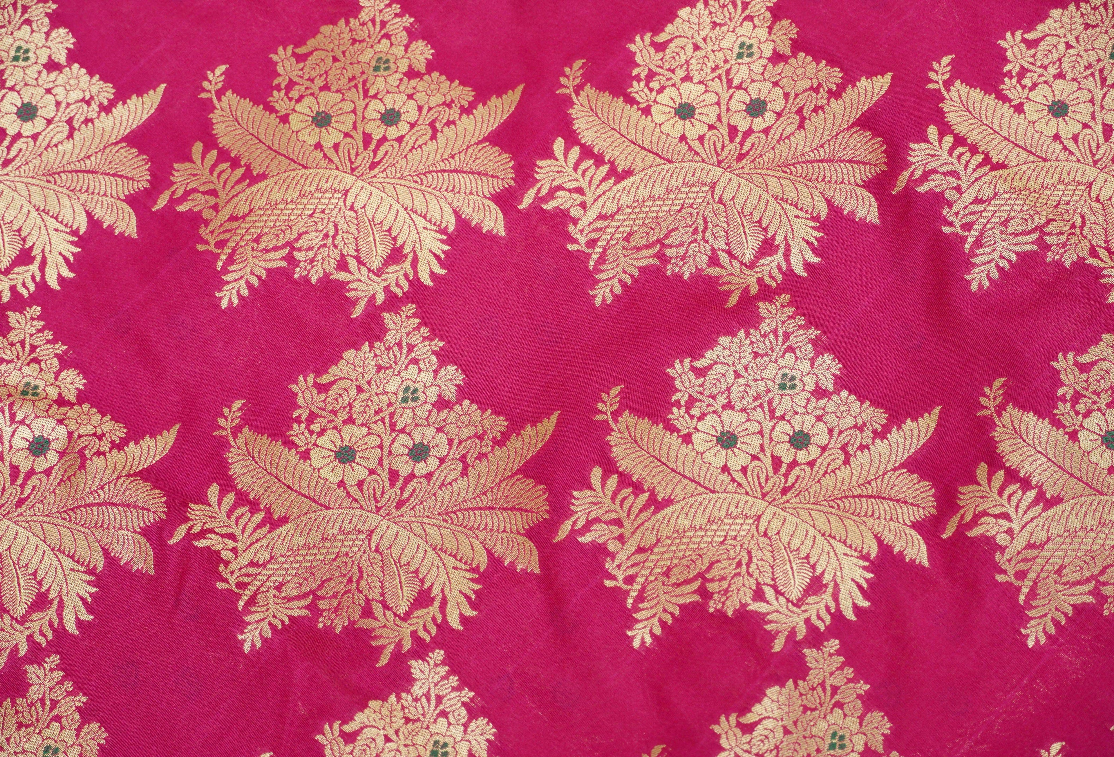 Hot Pink Banarasi Brocade Fabric