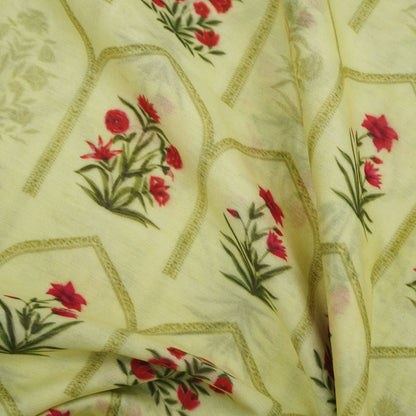 Pure Chanderi Silk Print Fabric