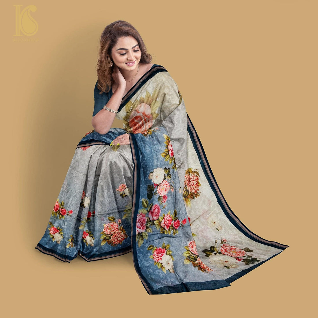 Cotton Floral Print Saree