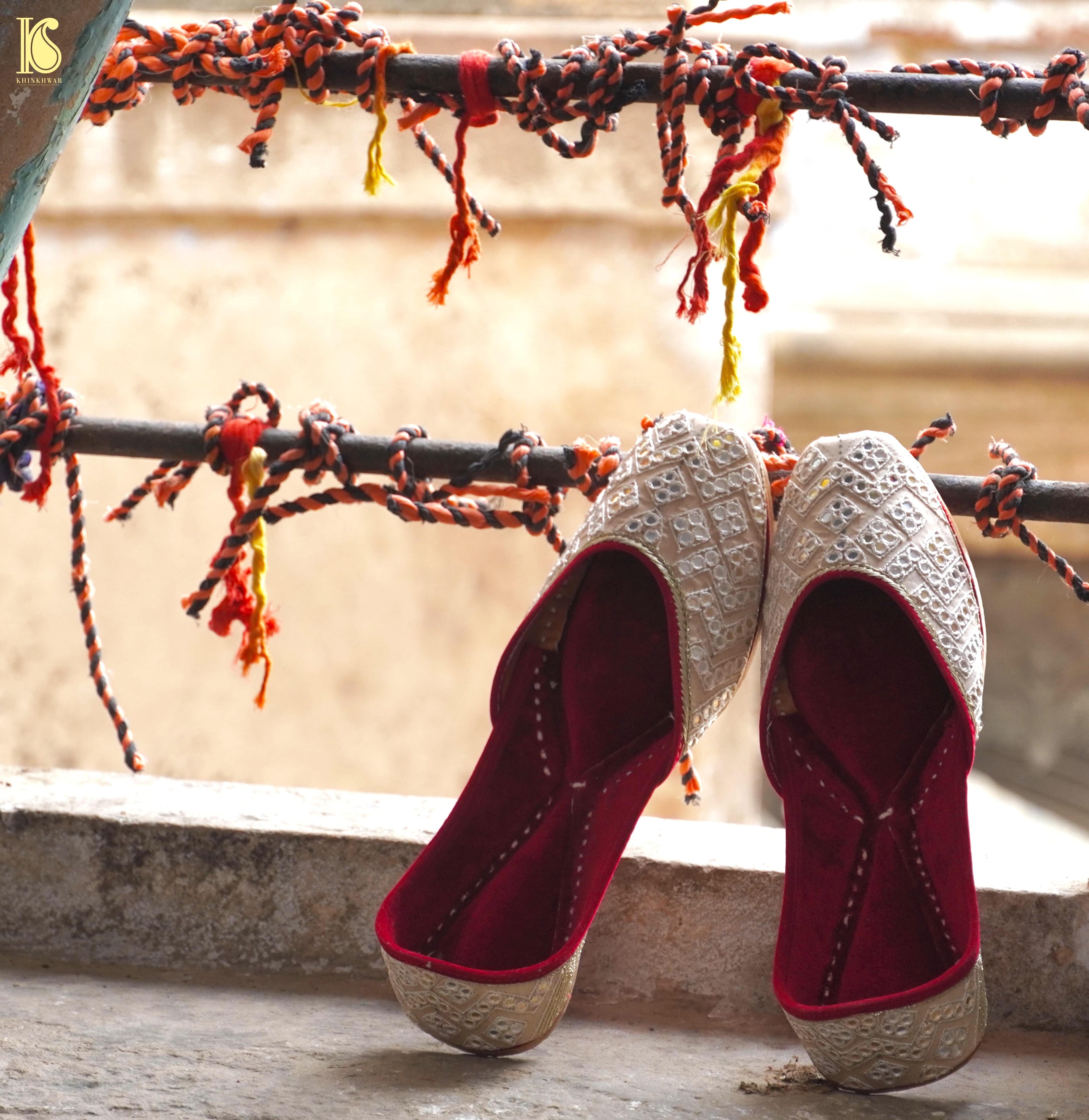Handcrafted Punjabi Juttis with Velvet &amp; Embroidery