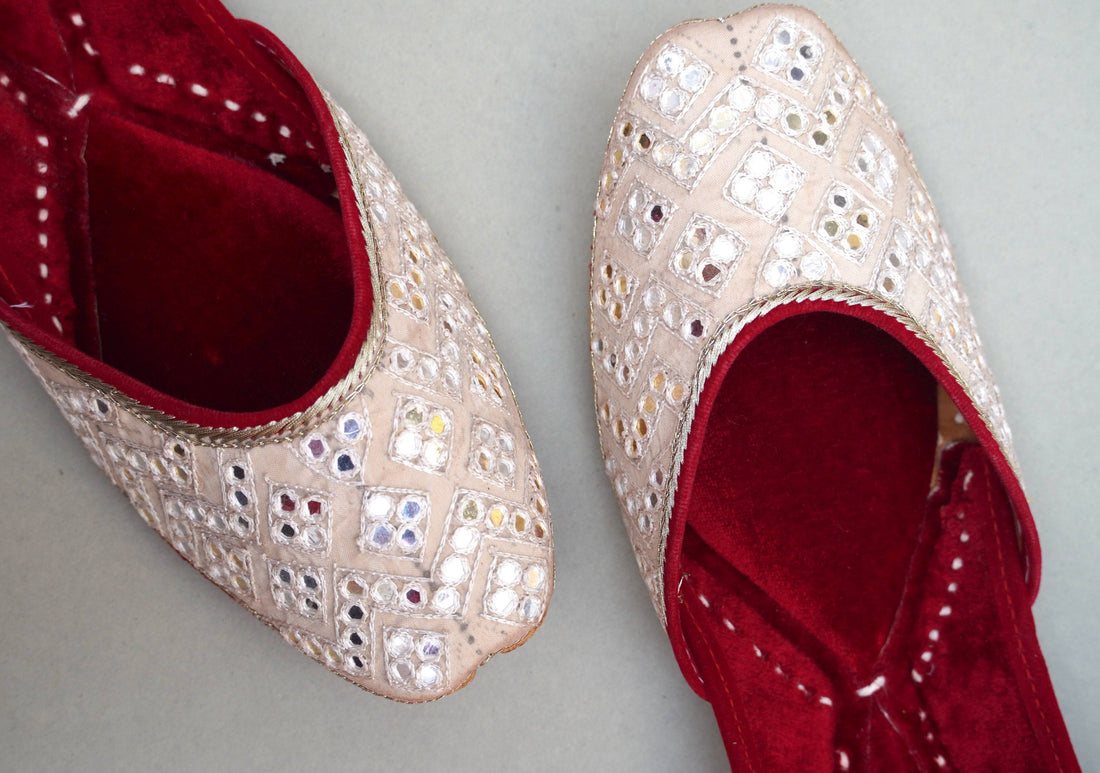 Handcrafted Punjabi Juttis with Velvet & Embroidery
