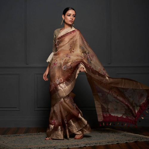 Organza Silk Print Saree