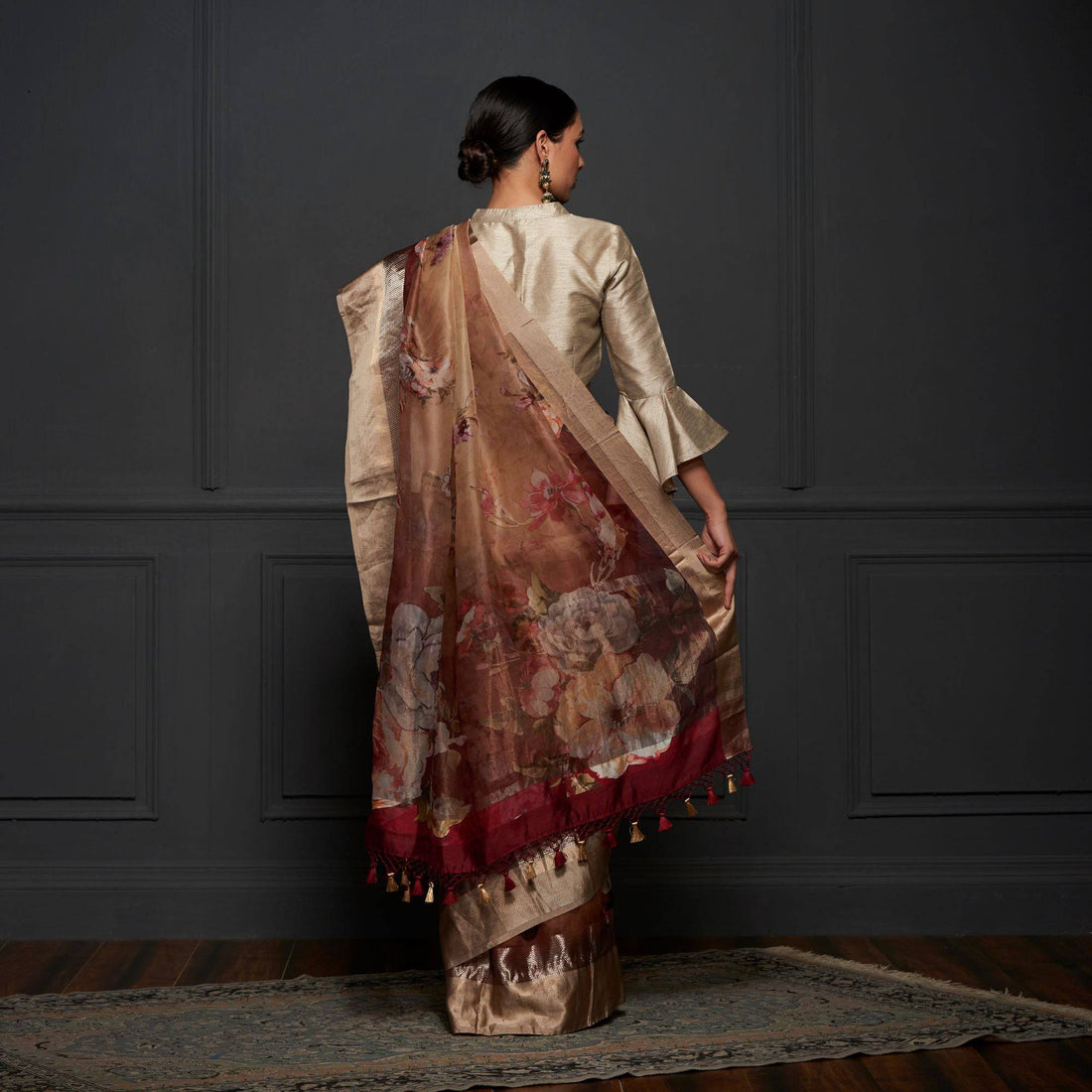 Organza Silk Print Saree