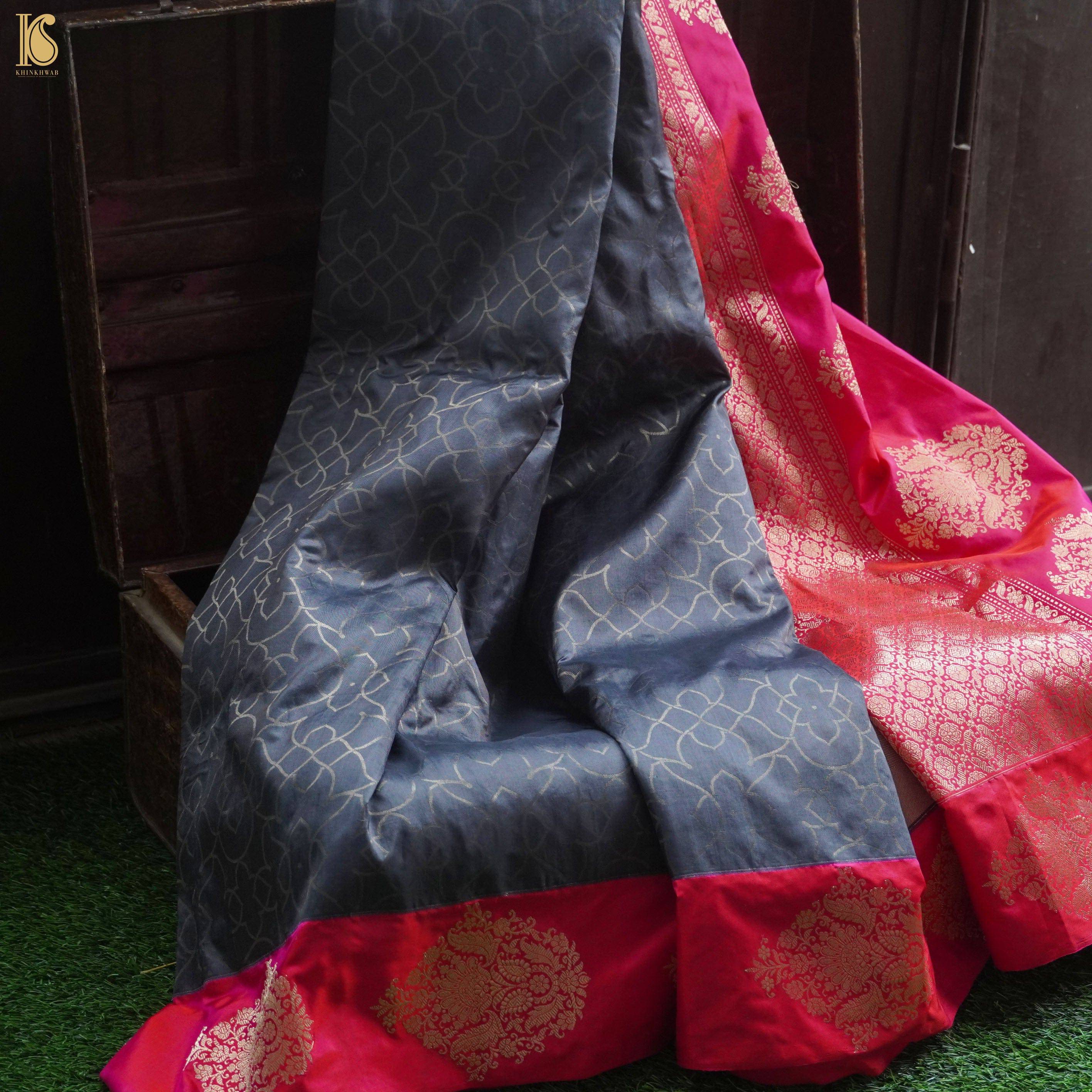 Sky Blue Banarasi Tanchoi Silk Handloom Saree | Zari Weaving with Motifs | Tanchoi  Silk Saree | Kaash Collection | Handloom, Handloom saree, Weaving