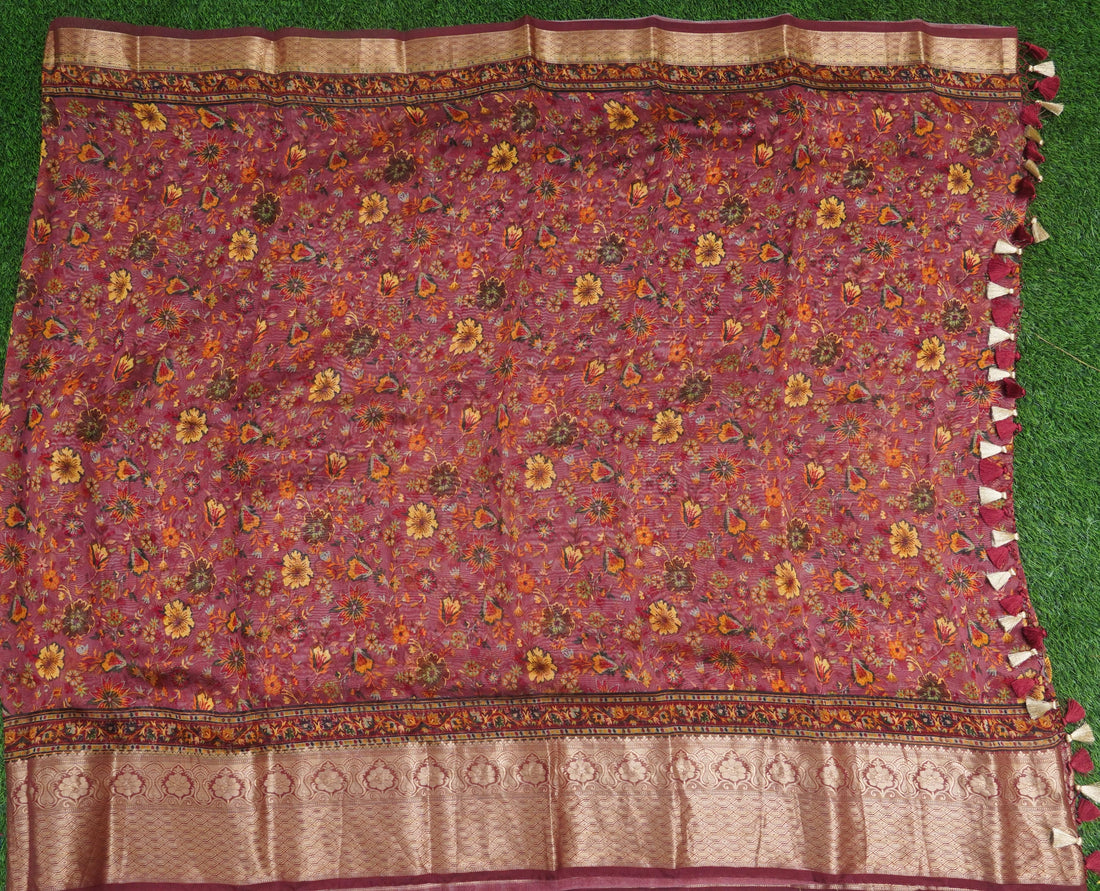 Organza Silk Print Saree