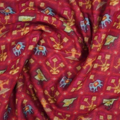 Pure Moonga Silk Print Fabric