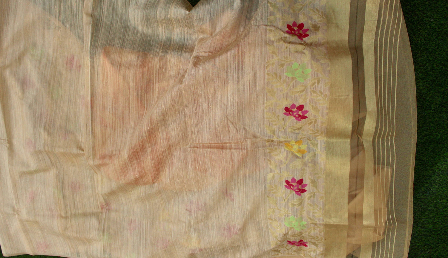 Pure Dupion Silk Handloom Banarasi Fabric 3 Piece Suit Set