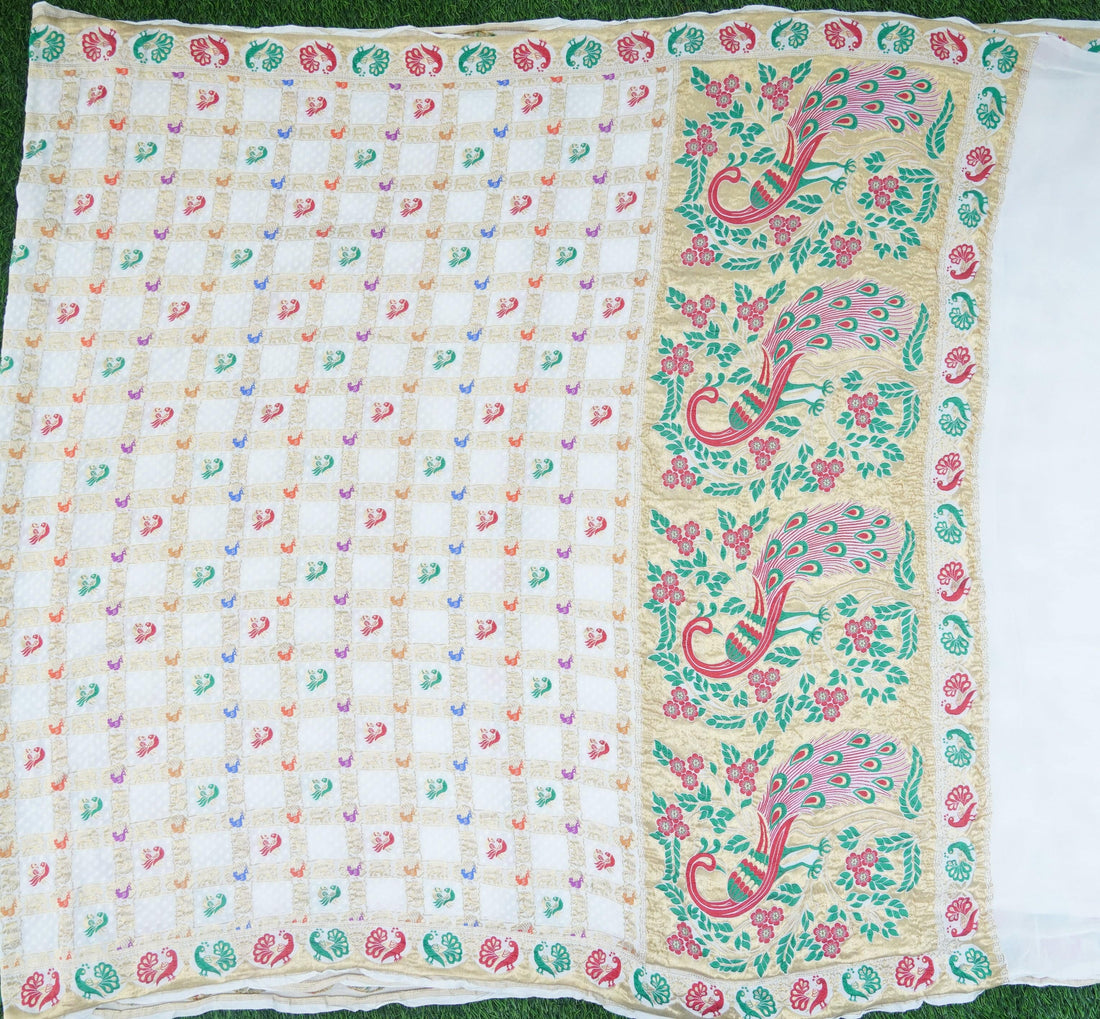 Georgette Banarasi Birds of Paradise Saree