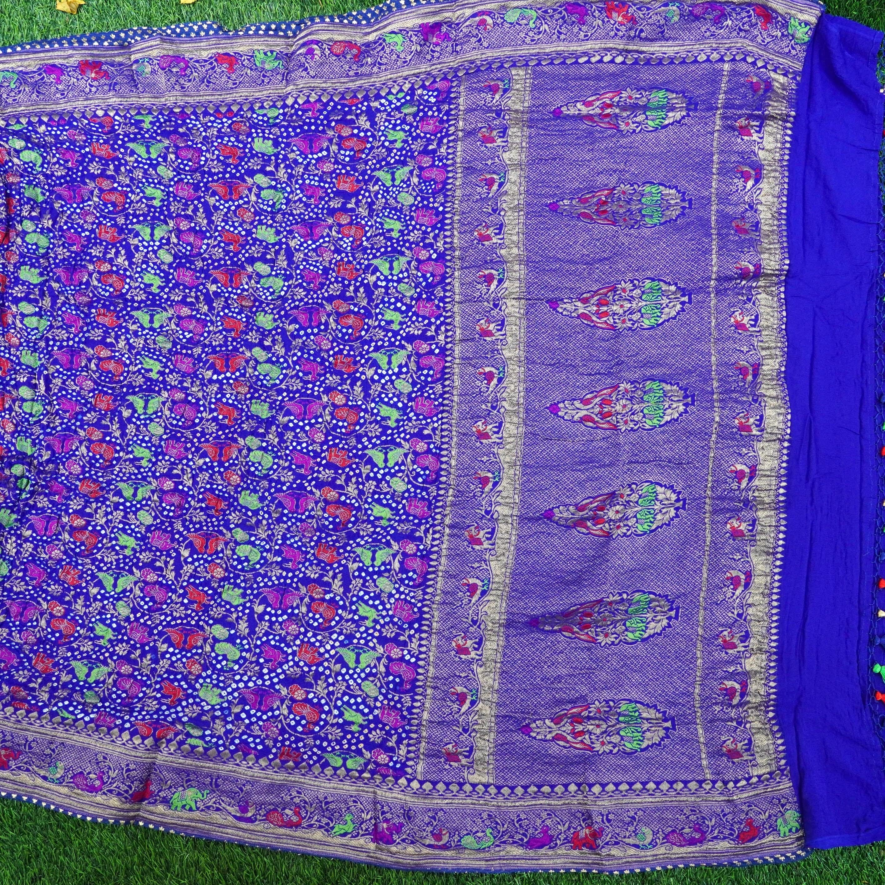 Georgette Handloom Banarasi Bandhani Lehenga Set with Bandhani Dupatta