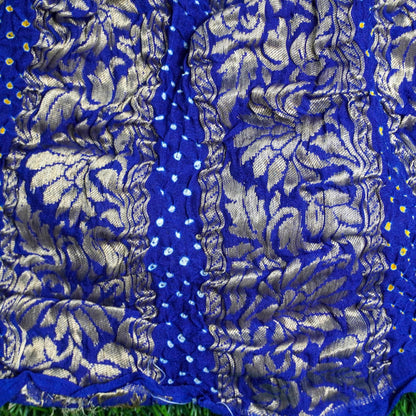 Georgette Handloom Banarasi Bandhani Lehenga Set with Bandhani Dupatta