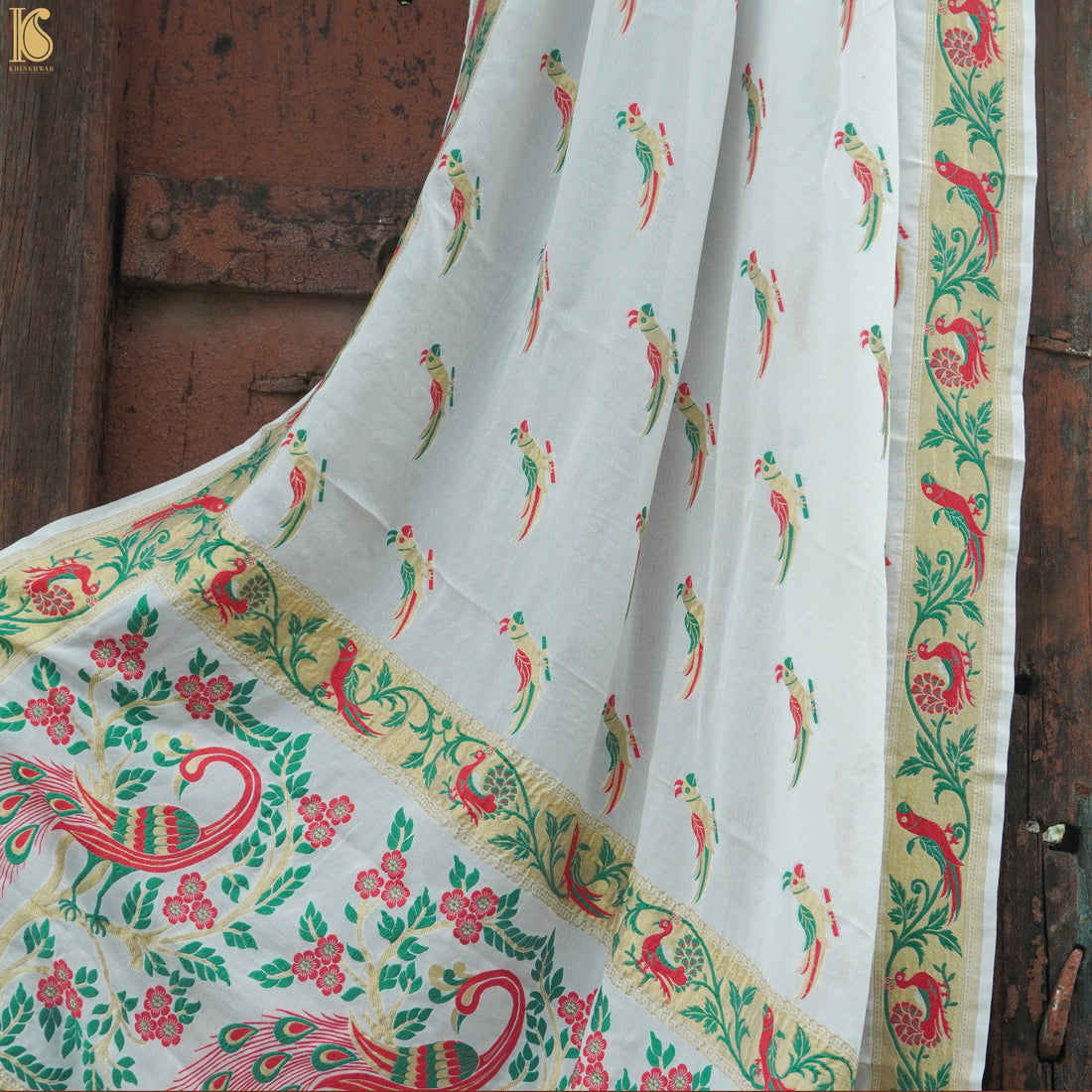 Banarasi Georgette Meenakari Birds Dupatta