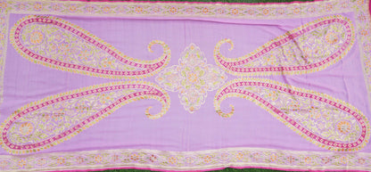 Handloom Banarasi Purple Georgette Hand Brush Dupatta
