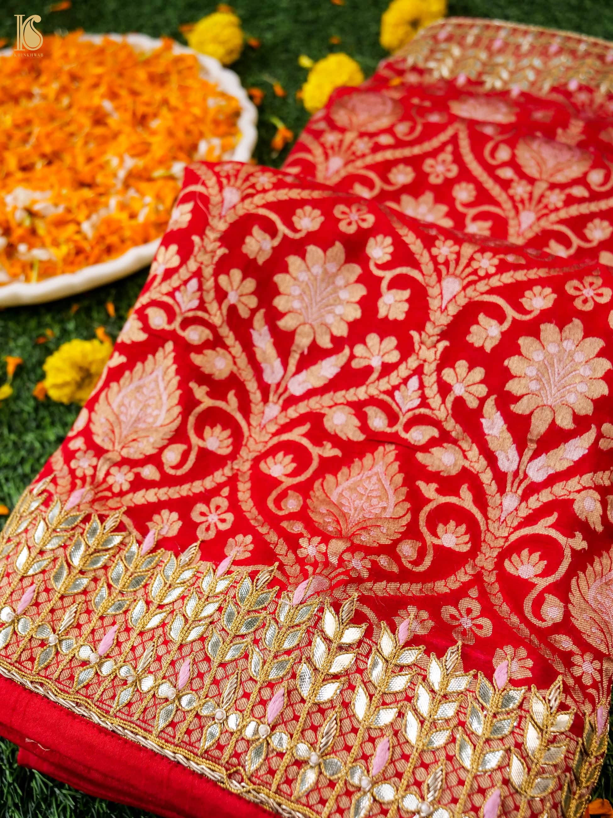 Handwoven Pure Georgette Banarasi Embroidery Saree