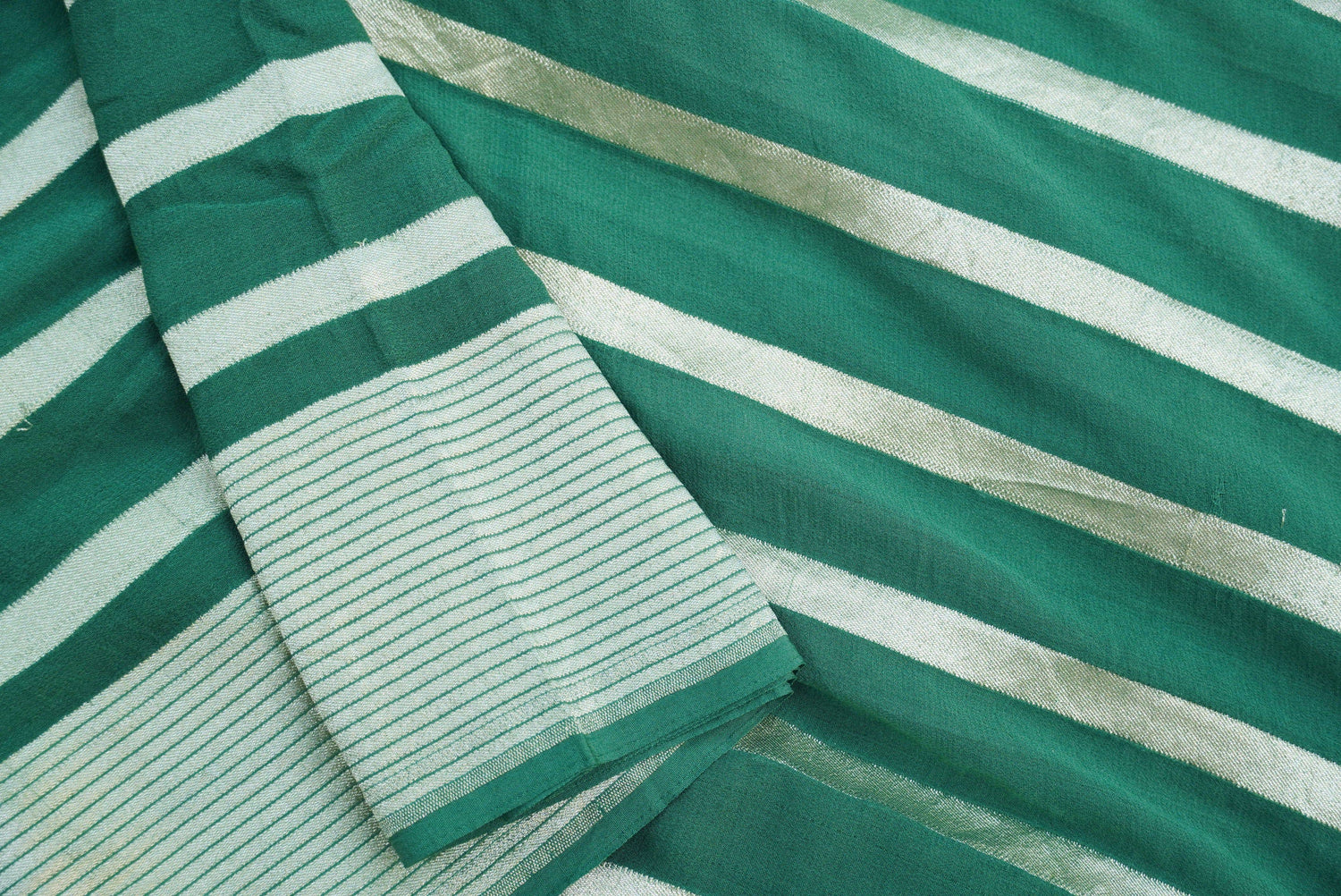Georgette Handloom Stripes Banarasi Saree