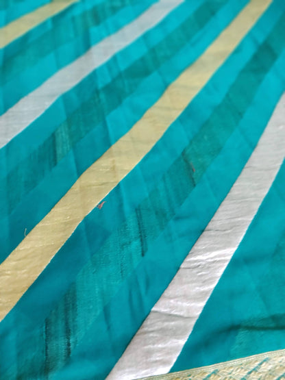 Georgette Banarasi Handloom Stripes Saree