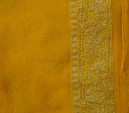Yellow Georgette Handloom Banarasi Saree