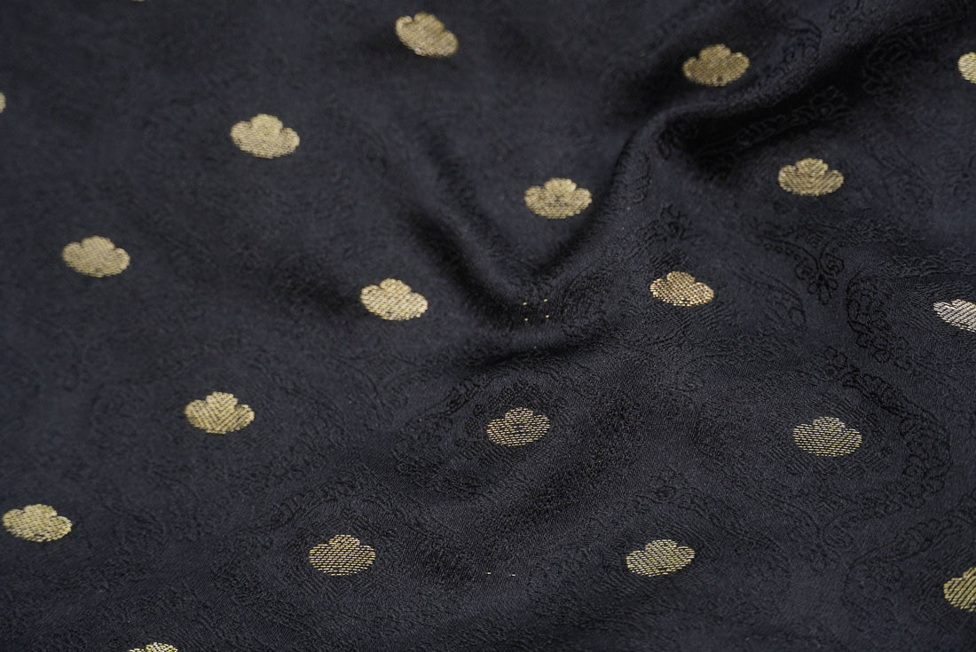 Handloom Banarasi Tanchoi Silk Jasmine Fabric