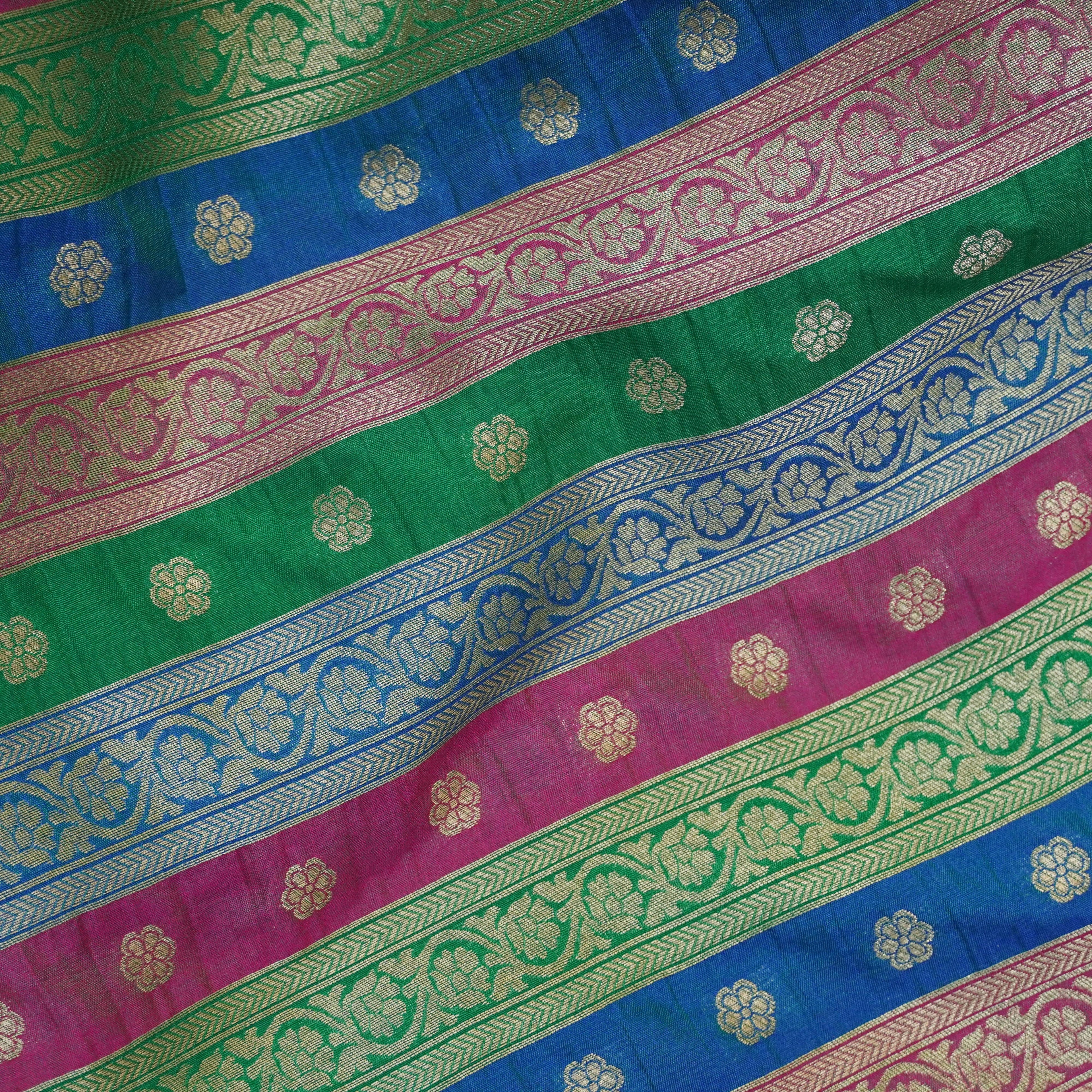 Brocade Silk Rangkat Banarasi Fabric