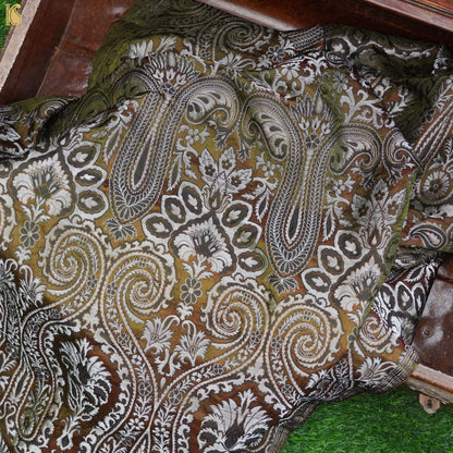Brown Kinkhab / Kimkhab Brocade Banarasi Fabric