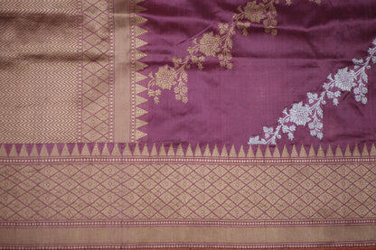 Grape Purple Pure Katan Silk Handloom Banarasi Dupatta