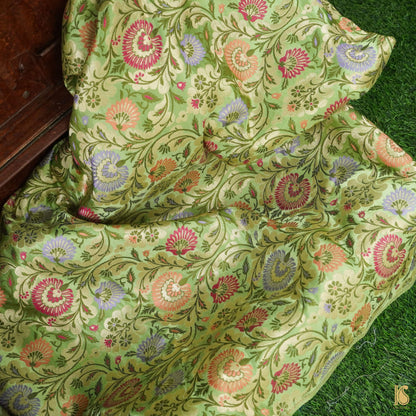 Green Kinkhab / Kimkhab Brocade Banarasi Fabric