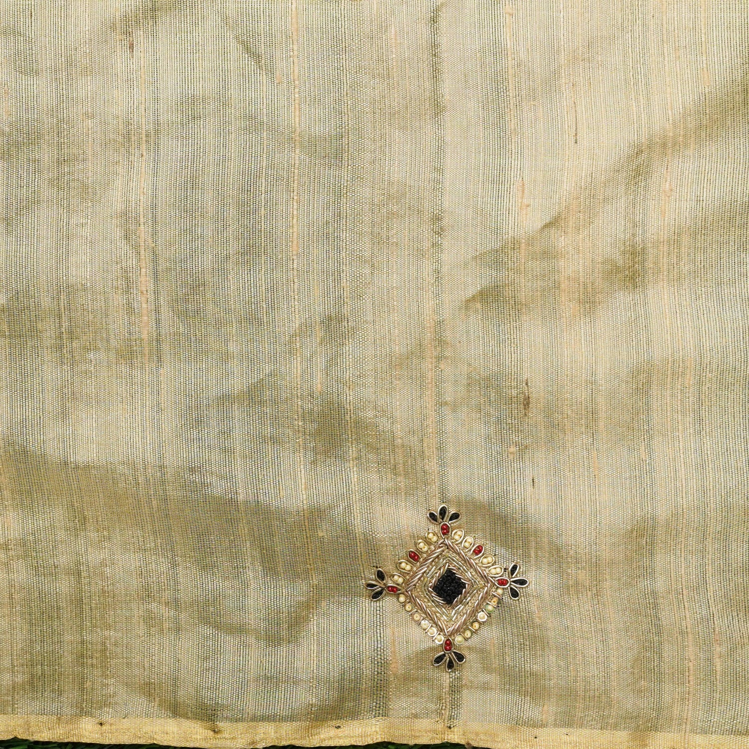 Hand Embroidered Pure Raw Silk by Tissue Sakhi Blouse Fabric