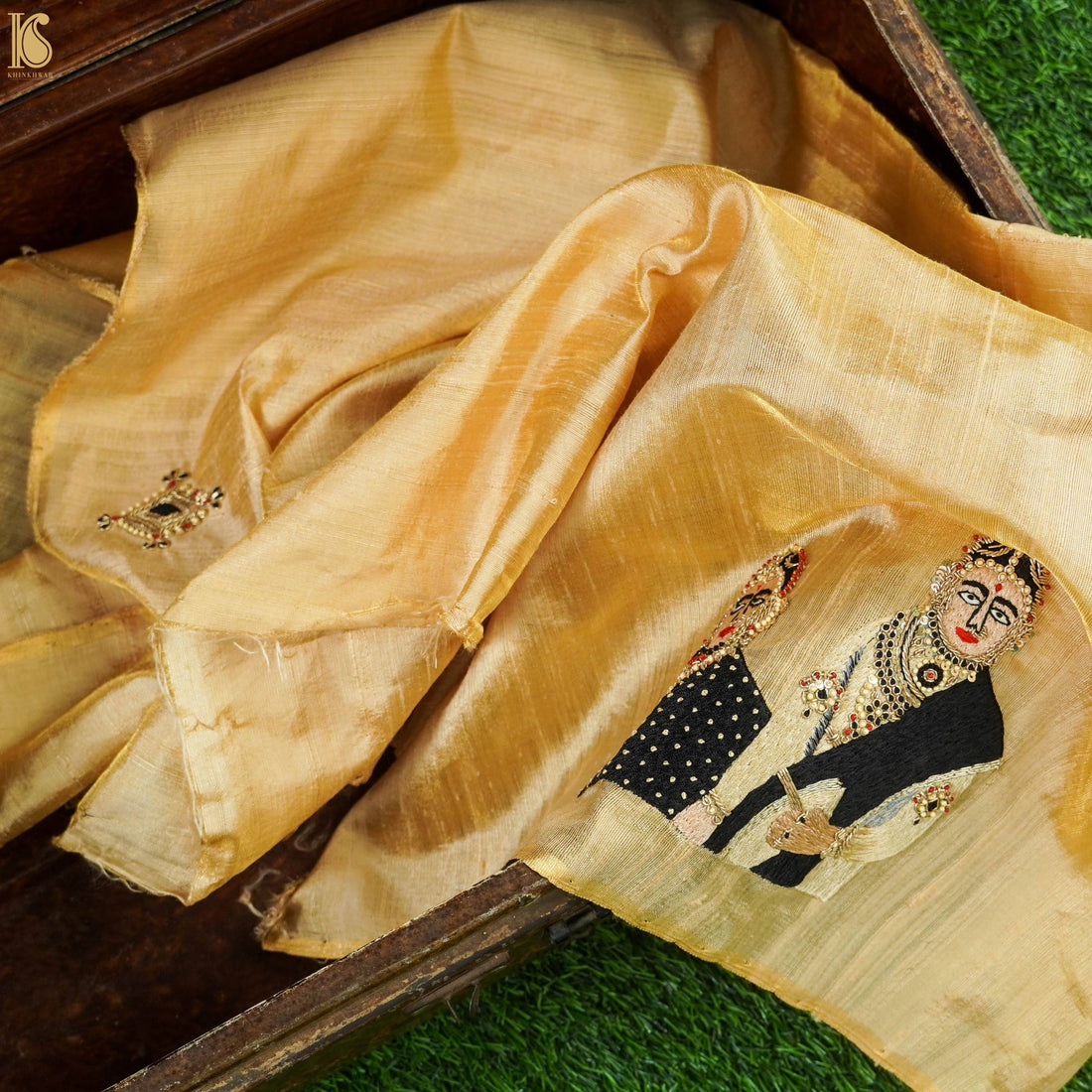 Hand Embroidered Pure Raw Silk by Tissue Sakhi Blouse Fabric