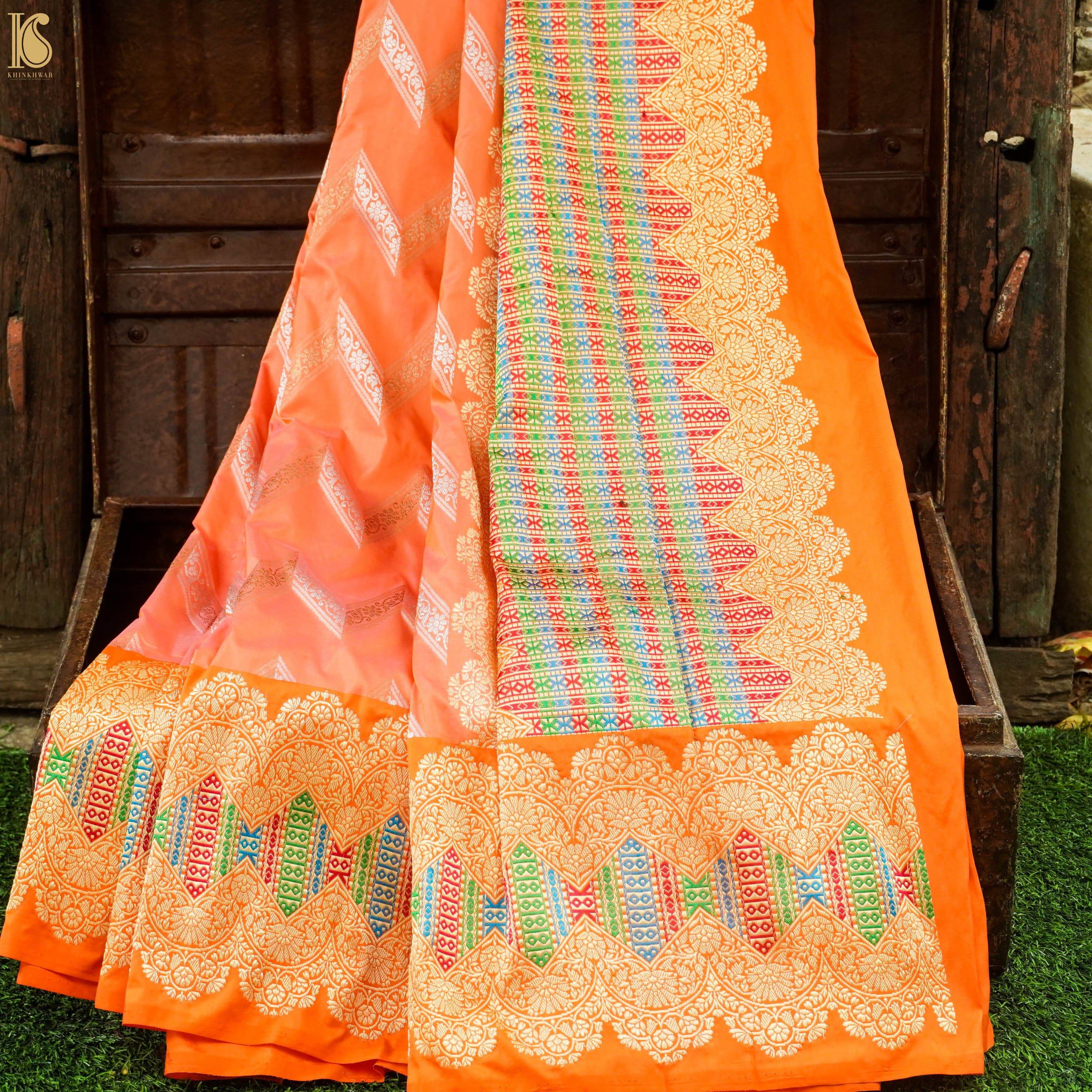 Handloom Banarasi Pure Katan Silk Saree with Meenakari Border