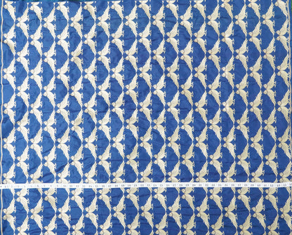 Handwoven Blue Pure Katan Silk Banarasi Bird Fabric
