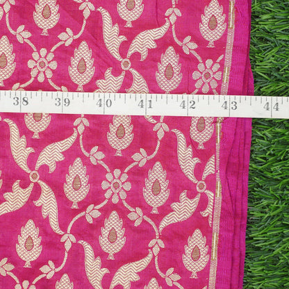Handwoven Pink Pure Katan Silk Banarasi Blouse Fabric