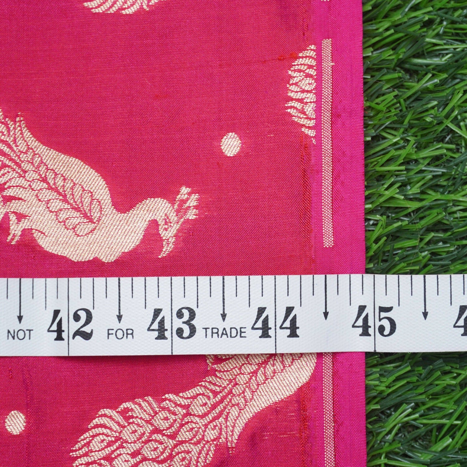 Handwoven Pink Pure Katan Silk Banarasi Fabric