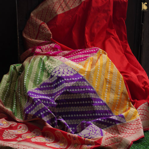 Handloom Banarasi Chauki Rangkat Silk Saree