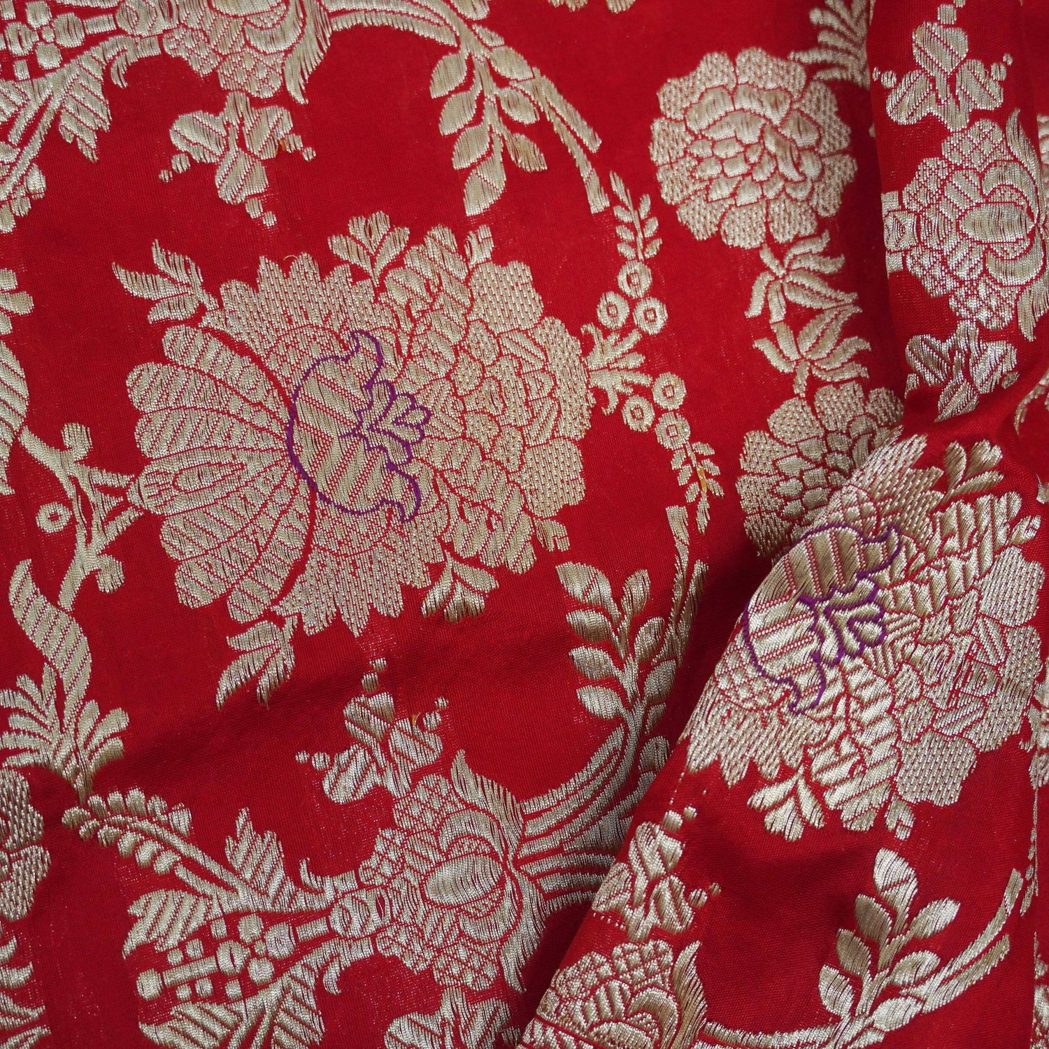 Handwoven Pure Katan Silk Red Banarasi Saree