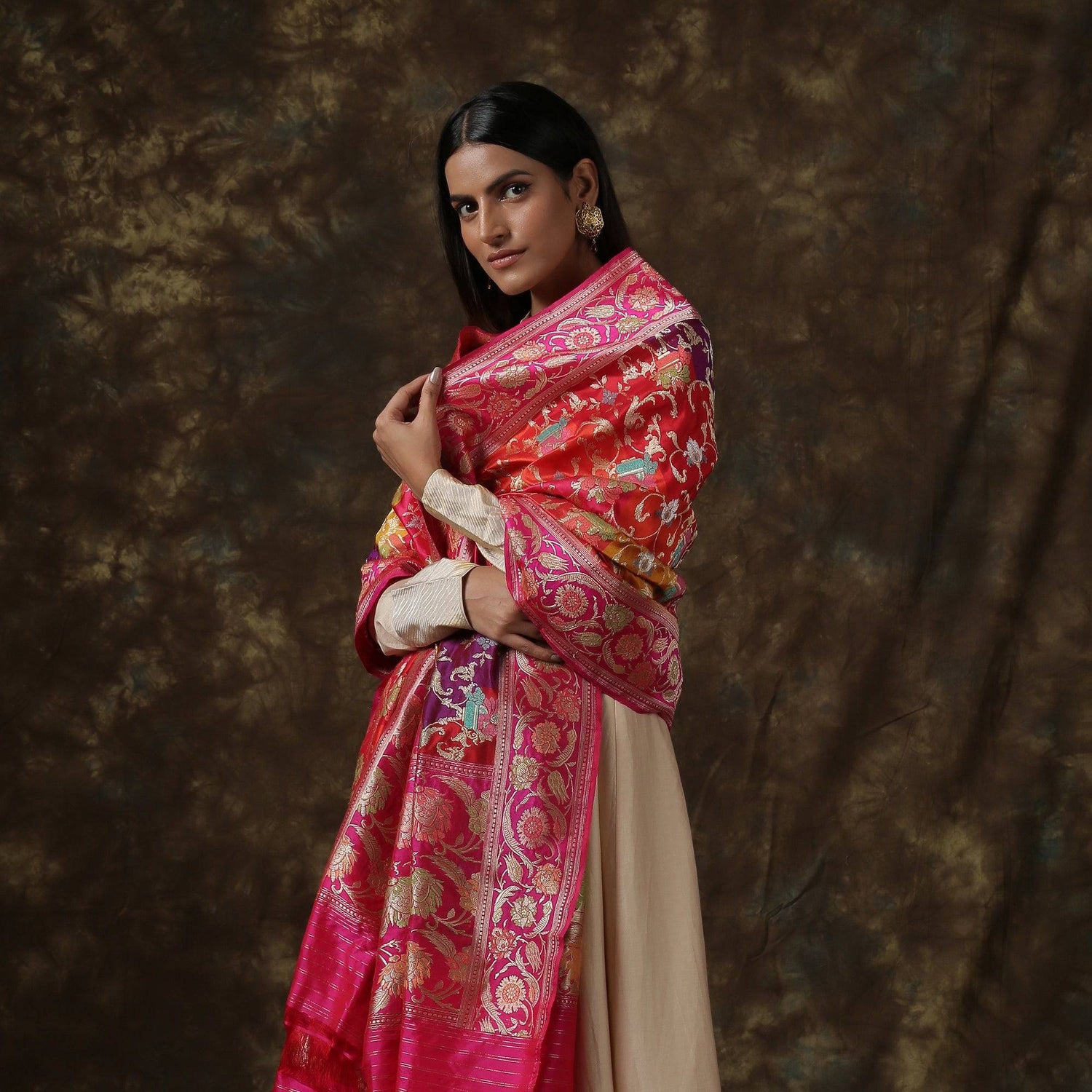 Katan Silk Handloom Banarasi Rangkat Dupatta - Khinkhwab