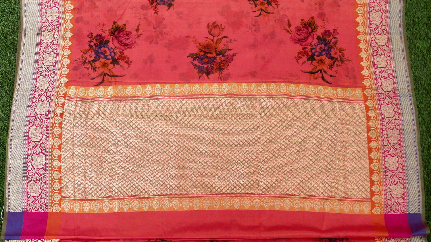Katan Silk Handloom Banarasi Print Saree