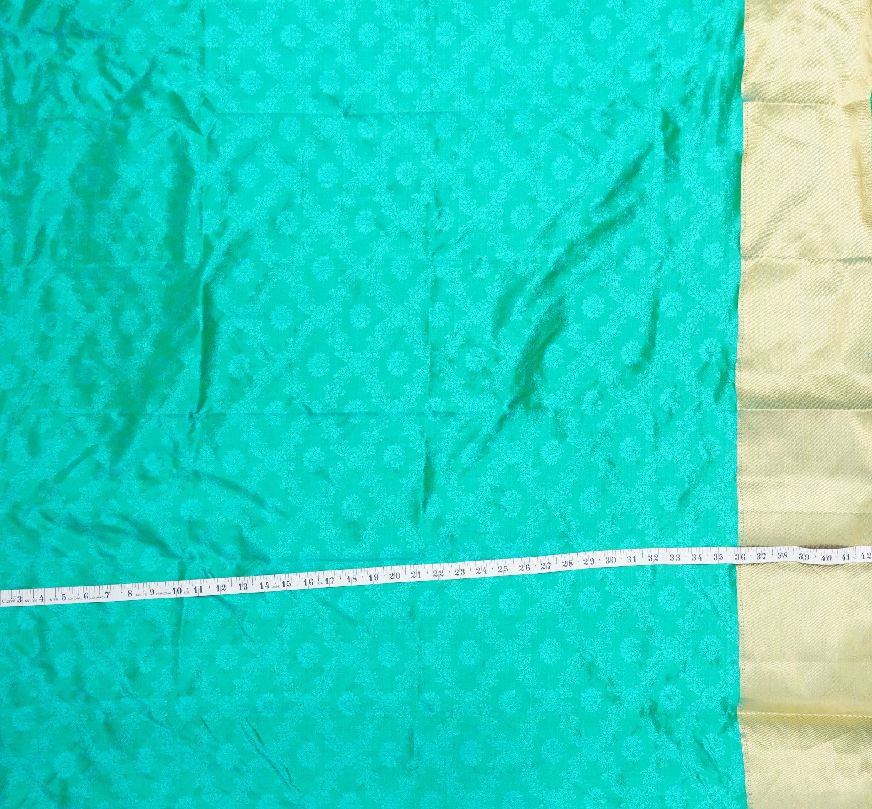 Pure Banarasi Handwoven Tanchui Fabric with Border