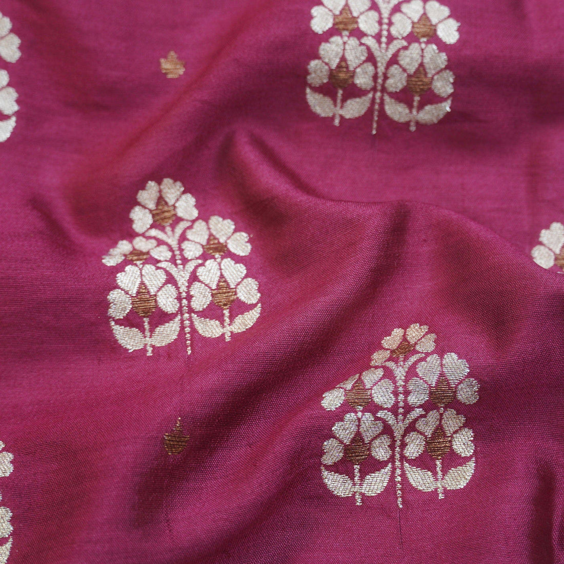 Pure Silk by Spun Silk Handloom Banarasi Fabric
