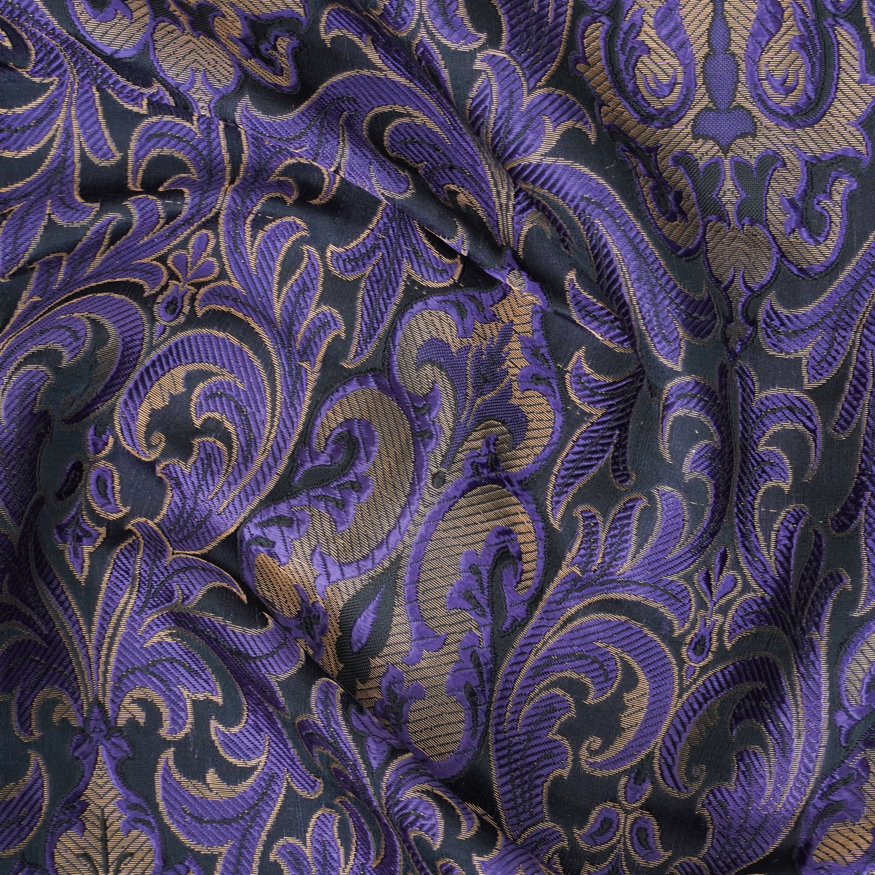 Purple Kinkhab / Kimkhab Brocade Banarasi Fabric