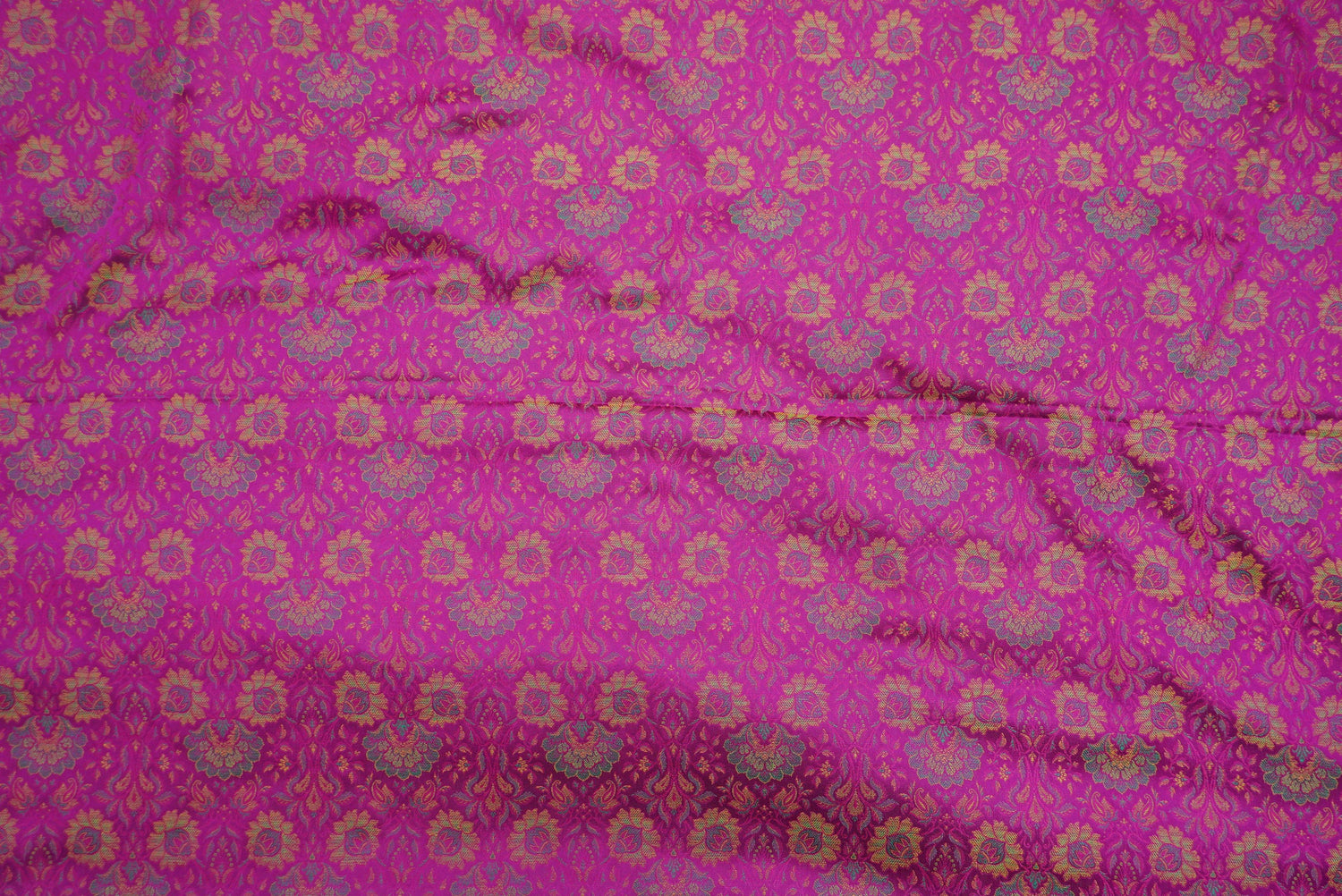 Purple Pure Banarasi Silk Handwoven Tanchui Kurta Fabric