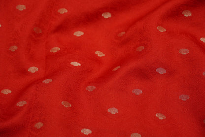 Red Banarasi Silk Handwoven Tanchoi Kurta Fabric