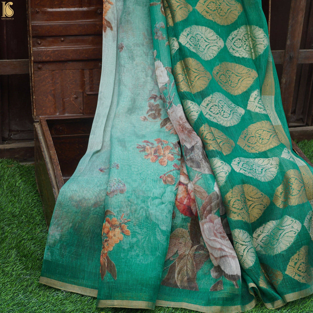 Linen Banarasi Printed Saree