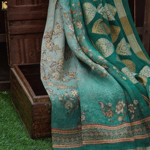 Linen Banarasi Printed Saree