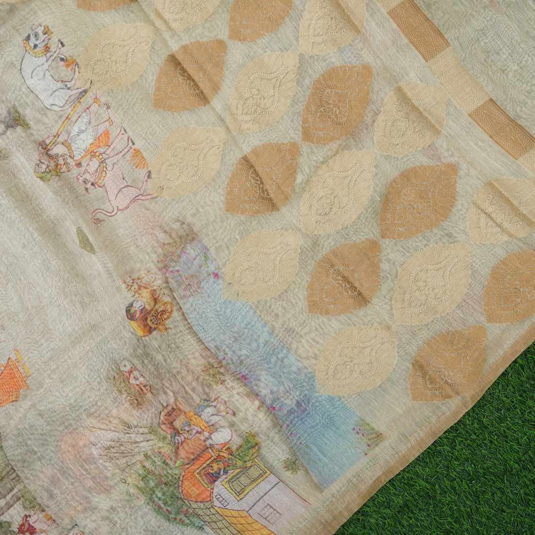 Linen Banarasi Printed Saree