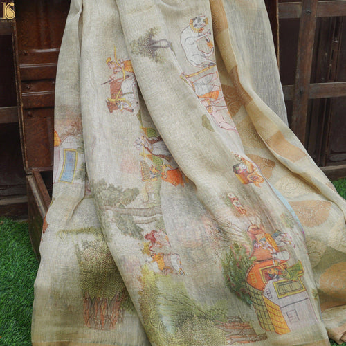 Linen Banarasi Printed Saree