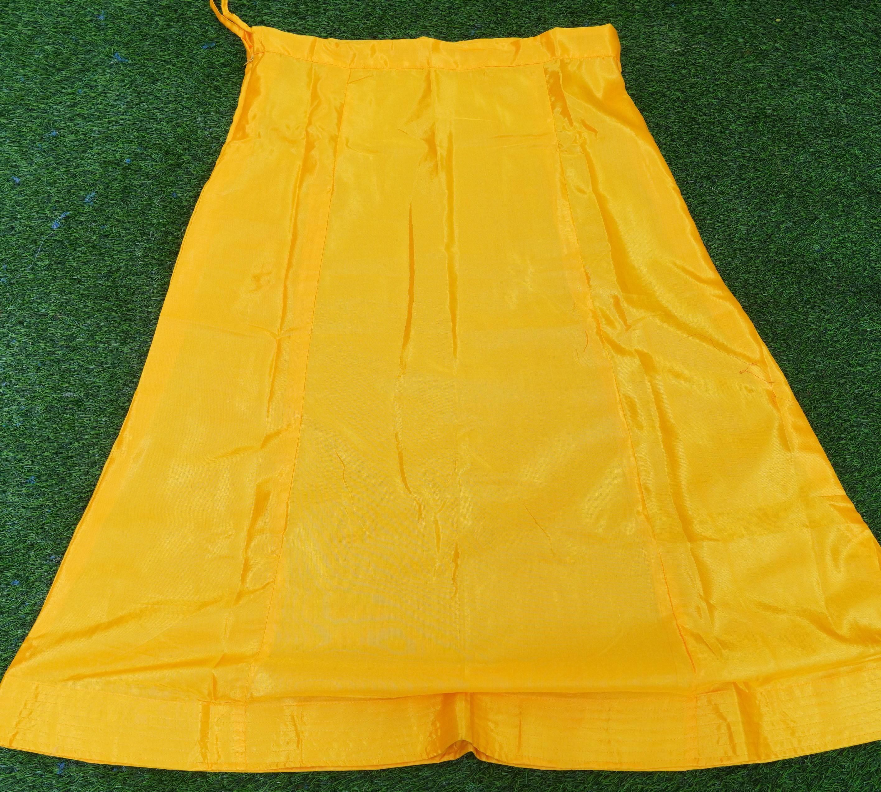 Yellow Pure Satin Underskirts