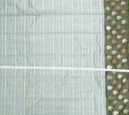 Moonga Silk Handloom Banarasi Fabric with Border